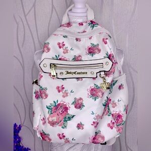 🌷 Juicy Couture 🌷 White & Pink Rose Floral Backpack